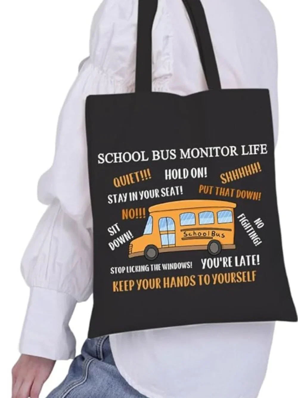 School Bus Monitor Tote Bag School Bus Driver Appreciation Gifts Grocery Bag